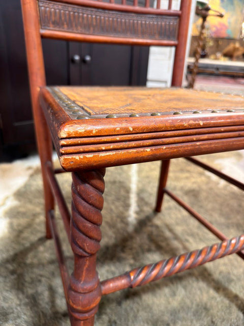 LOCAL PICK UP ONLY Antique Victorian Wood Side Chair Spindle Back