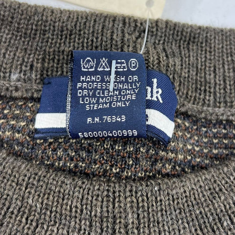 Vintage 90s Jos A Bank Brown Plaid Merino Wool Sweater Men's XL NWT