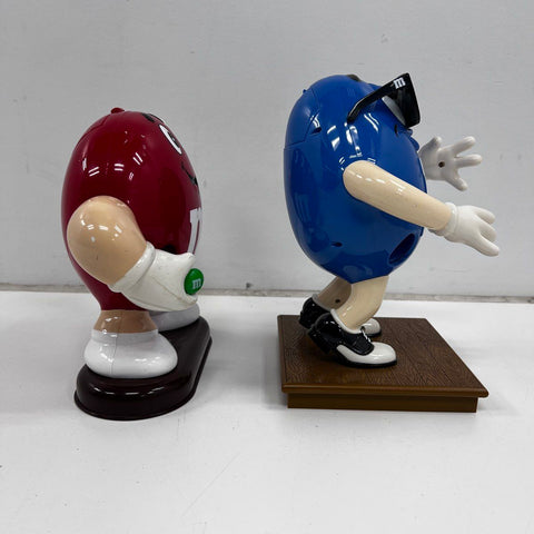 M&M's Candy Dispenser Lot Red and Blue Character Figures Vintage 1991