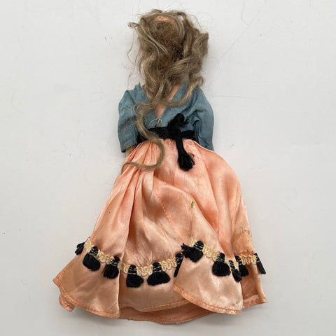Vintage Hard Plastic Doll 9 Inch Sleep Eyes Painted Face Mid-Century