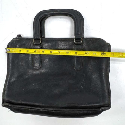 Vintage 80s Coach 9315 Black Leather Small Brief Bag Top Handle Satchel Handbag