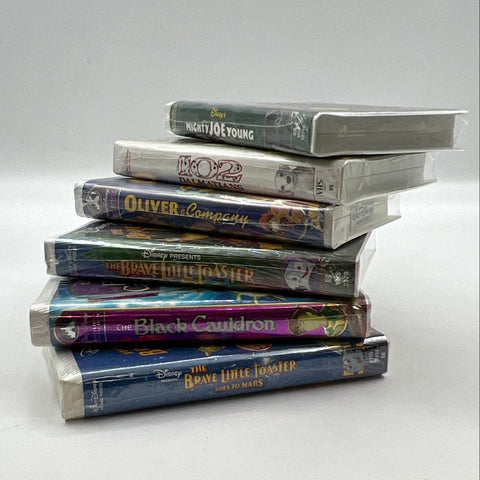 Disney 6 VHS Tape Lot Sealed 102 Dalmatians Brave Little Toaster Oliver Company