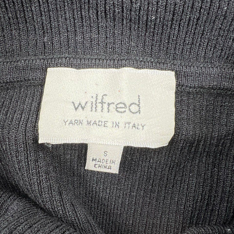 Wilfred Women's Thais Sweater Black Off The Shoulder Ribbed Knit Size S