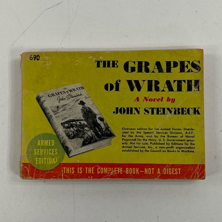 Vintage John Steinbeck The Grapes Of Wrath Armed Forced Edition Paperback Book