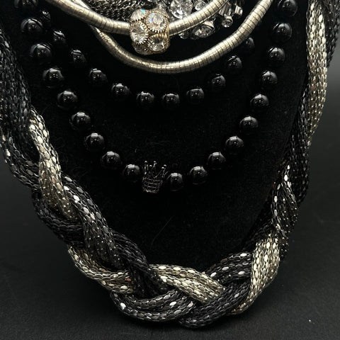 Statement Costume Jewelry Lot 15+ Necklaces Bib Pendant Beaded Multi-Strand