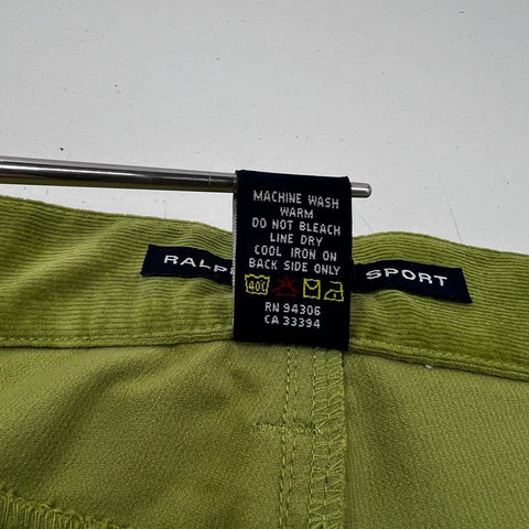 Ralph Lauren Sport Women's Green Corduroy Straight Leg 5-Pocket Pants Sz 10