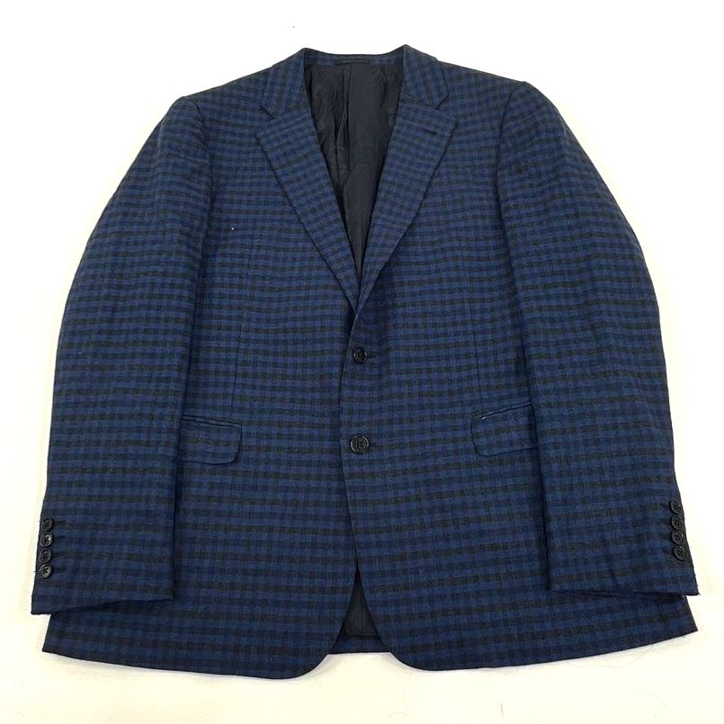 Men's Armani Collezioni G Line Blue Plaid Blazer Suit Jacket - Size Large?