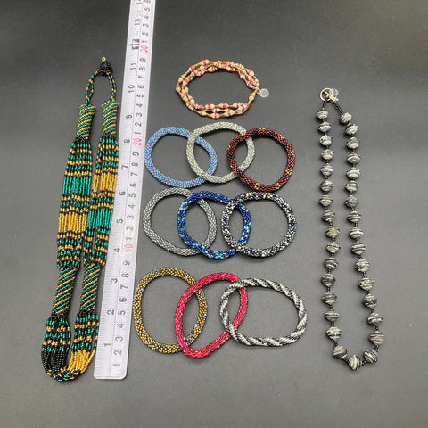 Beads for Life Uganda Paper Bead Glass Seed Bead Jewelry Lot 12 Pieces