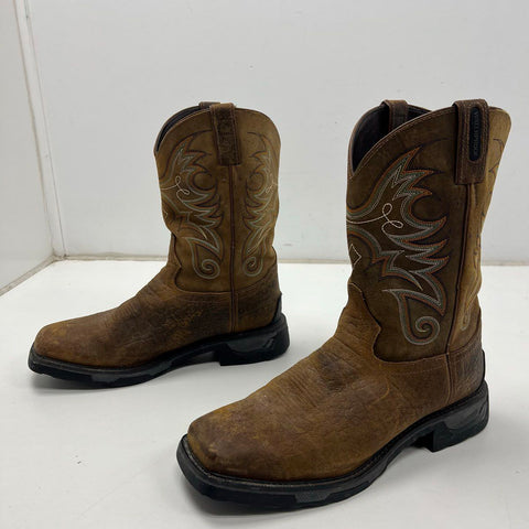 Tony Lama TLX TW4005 Waterproof Western Work Boots Brown Leather Size 12 D