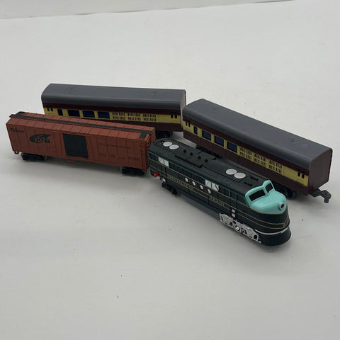 Country Life Farm Playset Lot Plastic Buildings Train Locomotive Track 25pc