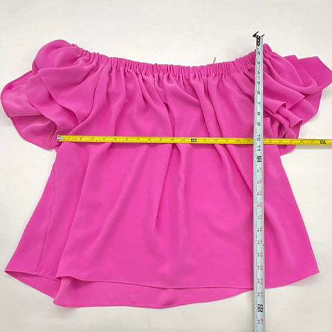 Trina Turk Women's Pink Silia Off-The-Shoulder Ruffle Sleeve Top Sz XXL NWT
