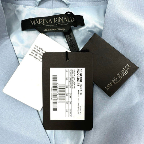 Marina Rinaldi Women's Nerine Jacket Blue Beaded Cuff Embellished NWT Size 18