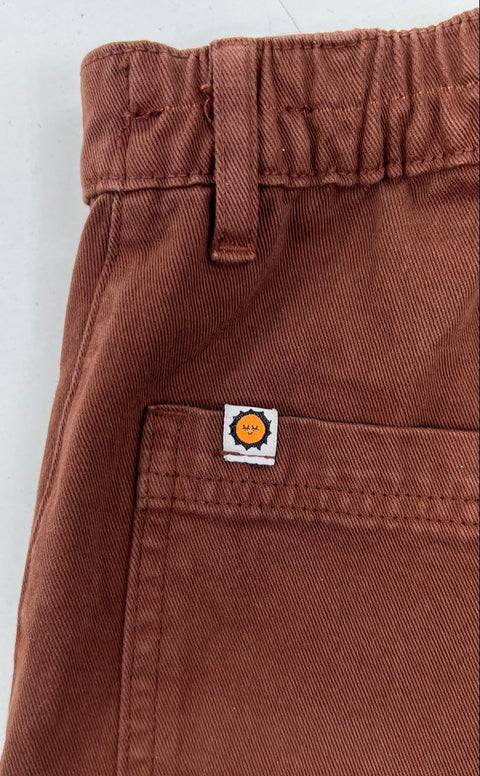 Big Bud Press Women's Work Shorts Brown High Rise Cotton Twill Size S