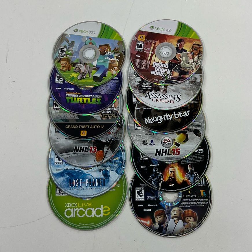 Microsoft Xbox 360 Mixed Games in Cases UNTESTED GTA LEGO NHL15 Assassins Creed3