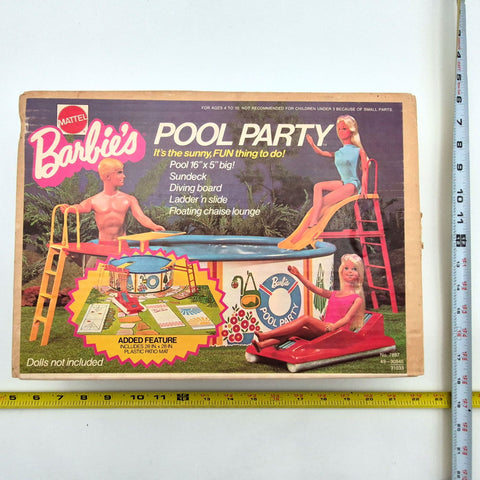 Vintage 1974 Mattel Barbie Pool Party Playset 7897 With Original Box