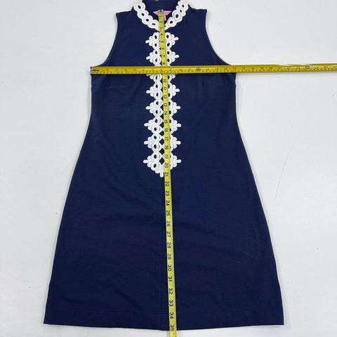 Lilly Pulitzer Women's Navy Cotton Shift & V-Neck Embroidered Dress Lot Sz S 4