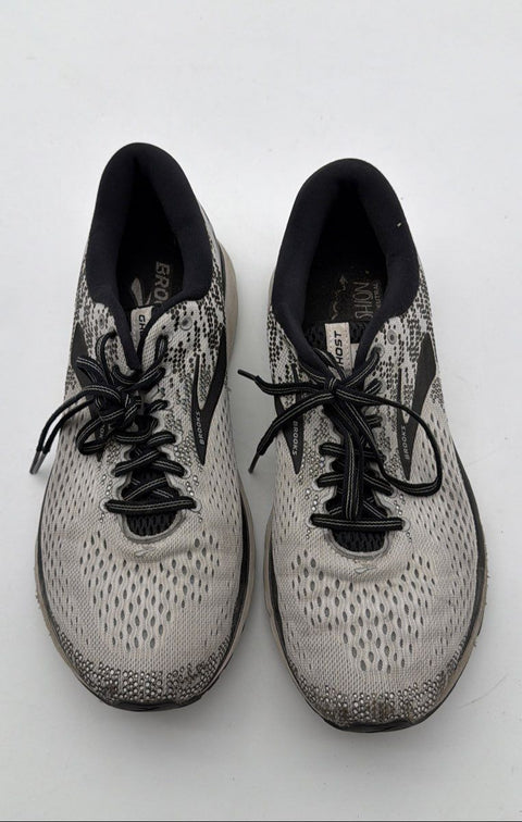 Brooks Ghost 11 Black White Grey Running Shoes Men's Size 10.5