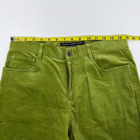 Ralph Lauren Sport Women's Green Corduroy Straight Leg 5-Pocket Pants Sz 10