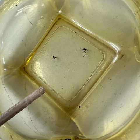 Vintage Amber Glass Square Ashtray Set 2 Piece Mid-Century Modern Barware