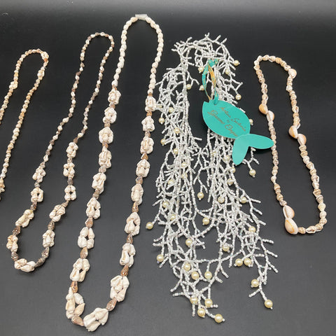Antica Sartoria Giacomo Cinque Shell & Beaded Coastal Necklace Jewelry Lot of 5