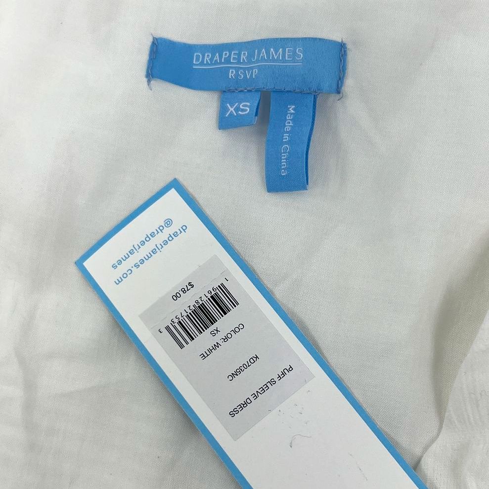 NWT Women's Draper James White Cotton Blend Wrap Dress Knee Length - Size XS