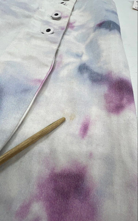 Anthropologie Women's Purple White Tie Dye Button Wrap Midi Skirt Sz 4 NWT