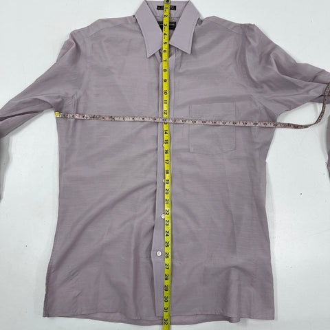 Vintage 90s Pierre Cardin Men's Lot of 2 Shirts Gray Mauve Sz 15.5 16