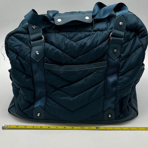 Cynthia Rowley Navy Blue Quilted Puffer Duffle Bag Large Travel Gym Bag