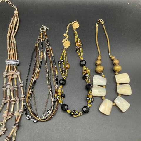 Chico's & George Beaded Costume Jewelry Lot of 6 Necklaces Multi-Strand