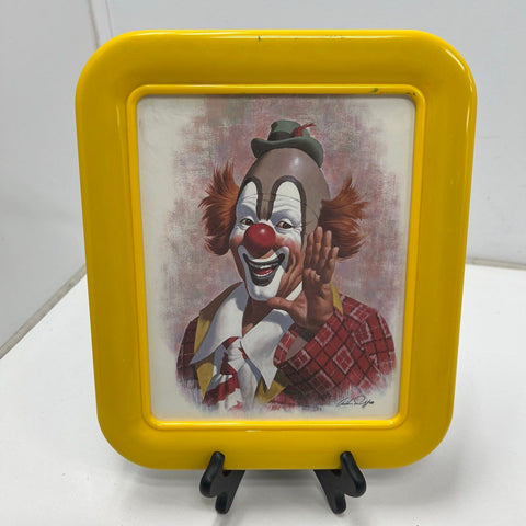 Vintage 70s Arthur Sarnoff Clown Prints Set of 2 Wall Art Yo-Yo Waving