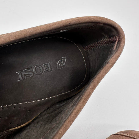 Bosi Brown Leather Driving Loafers Slip On Moccasins Men's Size 9