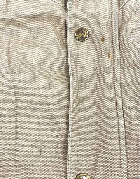 Madison Creek Outfitters Men's Tan Canvas Barn Coat Leather Collar Jacket Size M