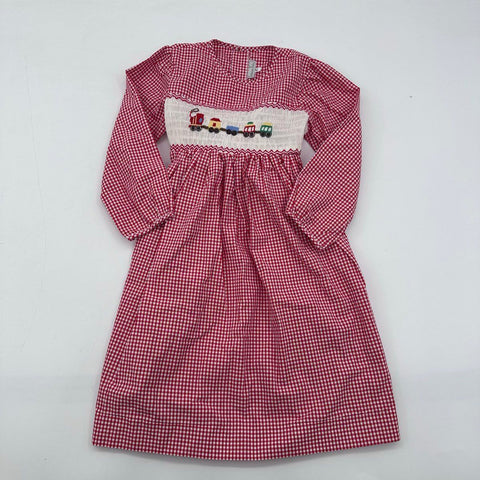 Fantaisie Kids Girls Dress Lot Smocked Gingham Train Striped Polka Dot Sz 4T