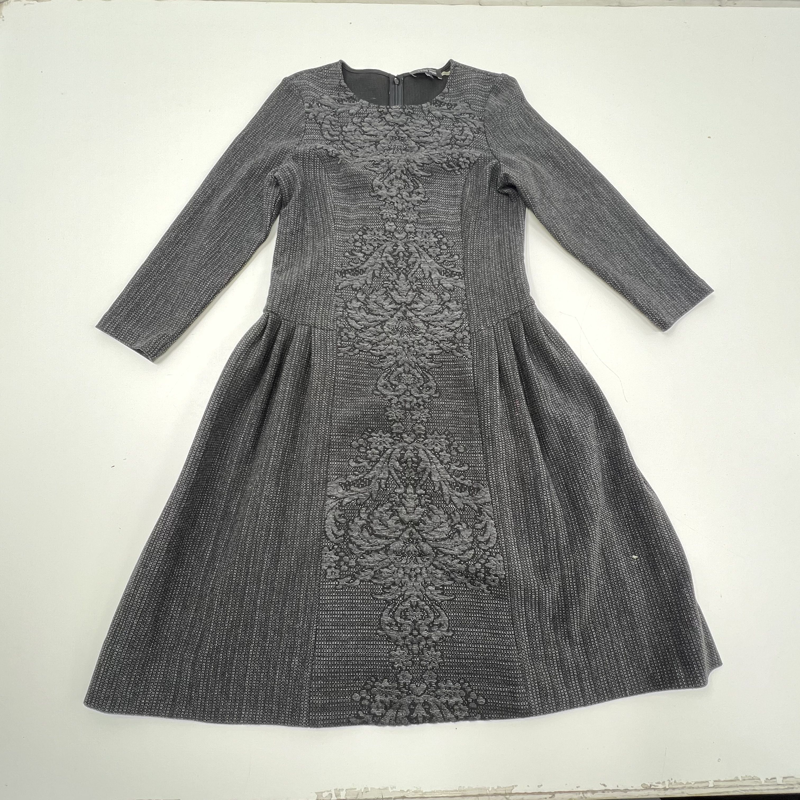 Teri Jon Rickie Freeman Embroidered Tweed Fit & Flare A-Line Dress Sz 6