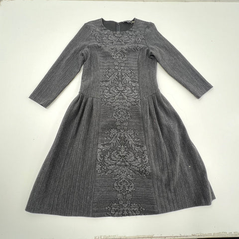 Teri Jon Rickie Freeman Embroidered Tweed Fit & Flare A-Line Dress Sz 6