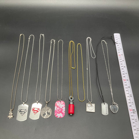 Superman & Inspirational Jewelry Lot of 11 Necklaces Dog Tags Tree of Life