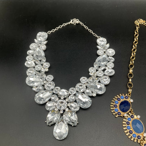 Statement Fashion Jewelry Lot of 5 Ethel & Myrtle Necklaces Earrings Blue Clear