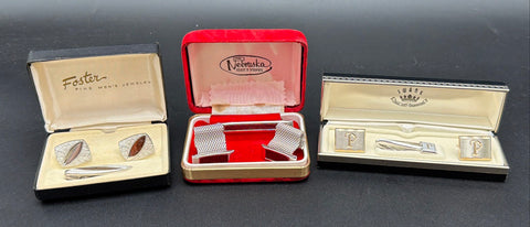 Vintage Swank Foster Men's Costume Jewelry Lot Cufflinks Tie Bars 30+ Pieces
