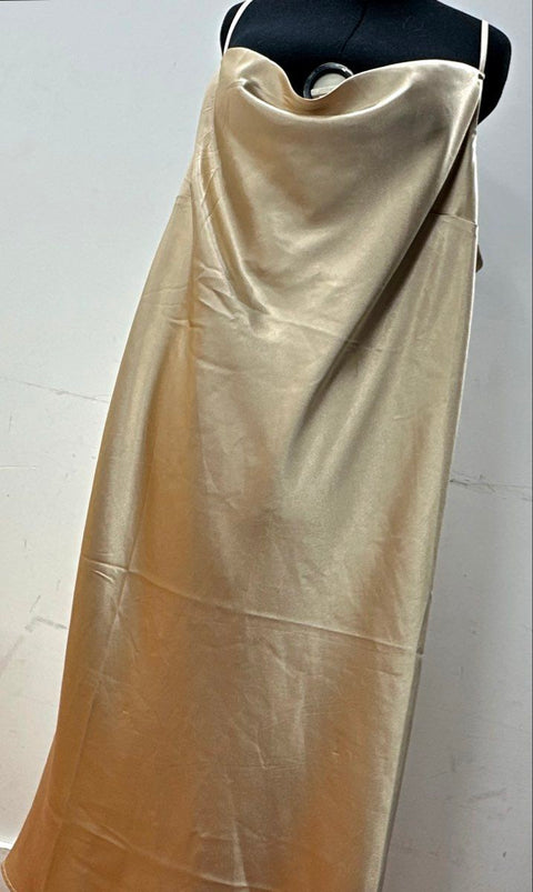 Birdy Grey Women's Lisa Dress Gold Satin Cowl Neck Bridesmaid NWT Sz 3X