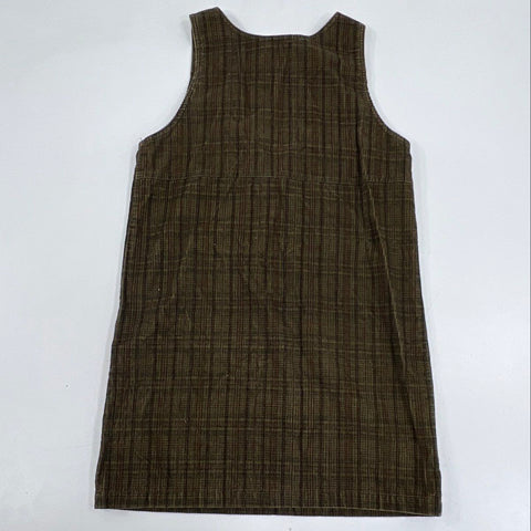 Vintage 90s L.L. Bean Plaid Corduroy Jumper Dress Made in USA Sz 8