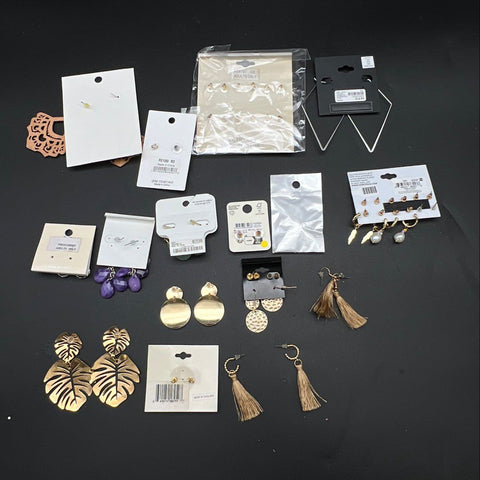 Lane Bryant Ivory Ella Lovisa Fashion Earring Lot 16 Pairs Tassels Hoops Studs