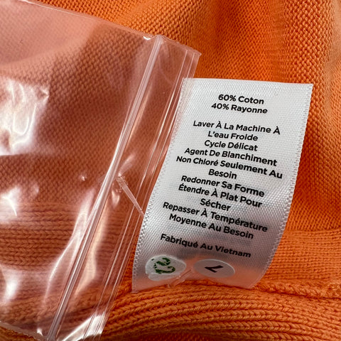 Talbots NWT Orange Pink Colorblock Ribbed Trim Cardigan Sweater Womens Size M