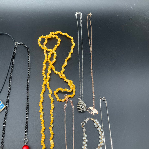Mixed Jewelry Lot of 15 Necklaces Vintage and Modern Costume Chicos Beaded
