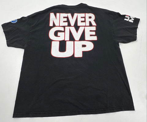 John Cena WWE Hustle Loyalty Respect Never Give Up T-Shirt Authentic Sz 2X