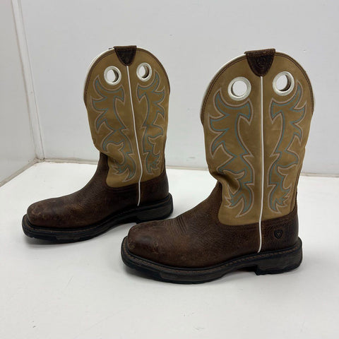 Ariat Sierra 10006725 Brown Leather Steel Toe Work Boots Men's Size 10 EE