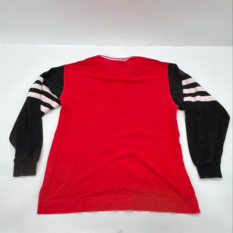 Vintage 90s Adidas Nebraska Huskers Rugby Shirt Long Sleeve Three Stripe Sz S