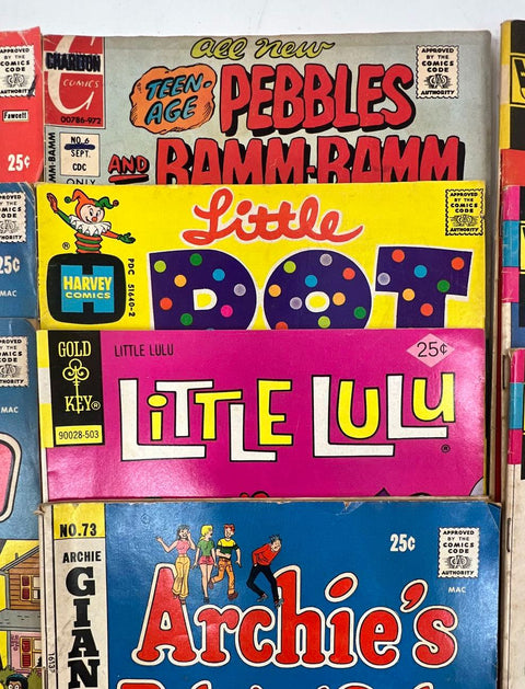 Vintage 70s Comic Book Lot of 13 Archie Little Lulu Pebbles Gold Key Dell