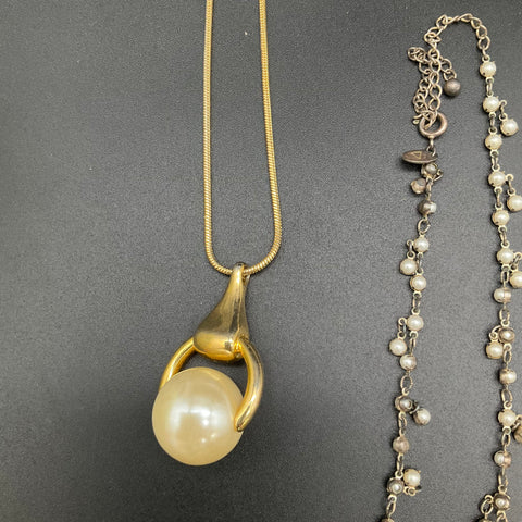 Vintage Faux Pearl Costume Jewelry Lot 10 pc Necklaces Bracelets Multi-Strand