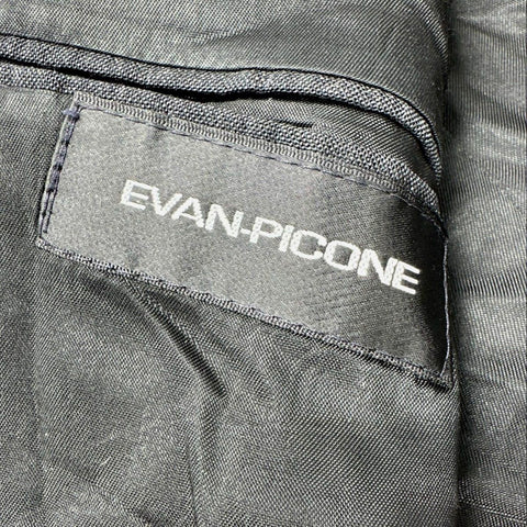 Vintage 90s Evan Picone Men's Black Pinstripe Suit Jacket Blazer Made in USA 46R