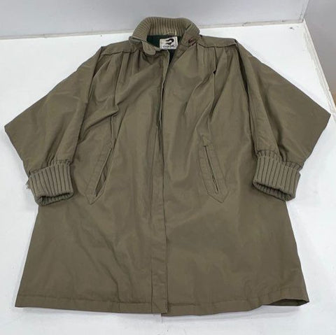 Vintage 80s Tiger Fox Men's Tan Plaid Lined Dolman Sleeve Car Coat Jacket XL